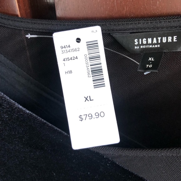 Reitmans NWT women’s black Velvet and mesh mini dress size XL - Picture 4 of 7